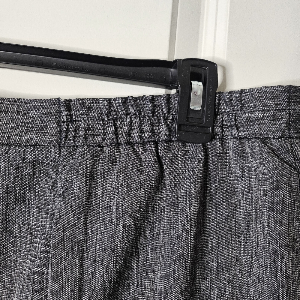 Women's Gray A-Line Skirt Plus Size 24W Knee Length Career Casual Pleats Stretch - Picture 6 of 9